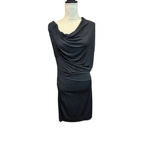 All Saints Black Spitalfields Cocktail Midi Dress Size 6